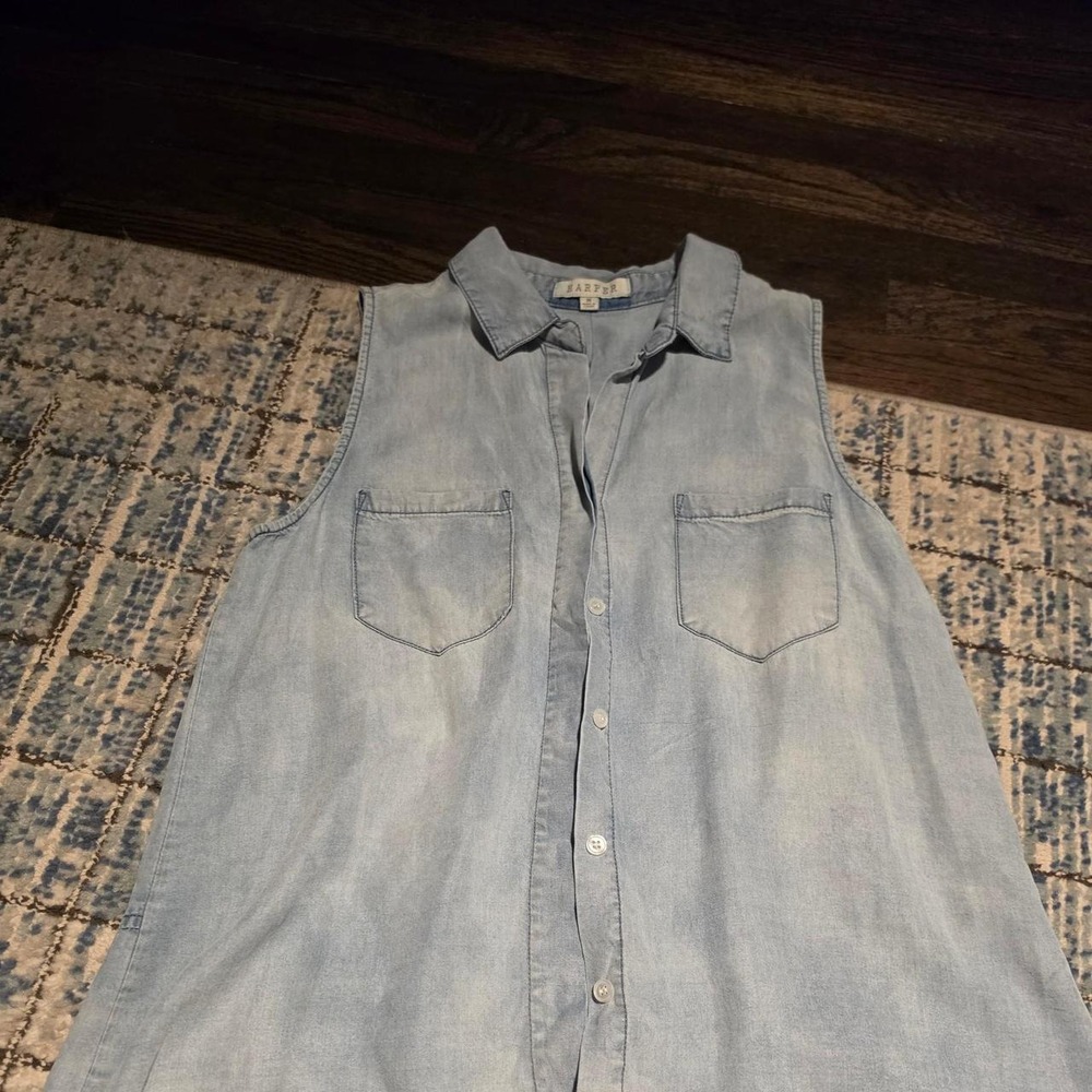 Harper Blue Denim Sleeveless shiet